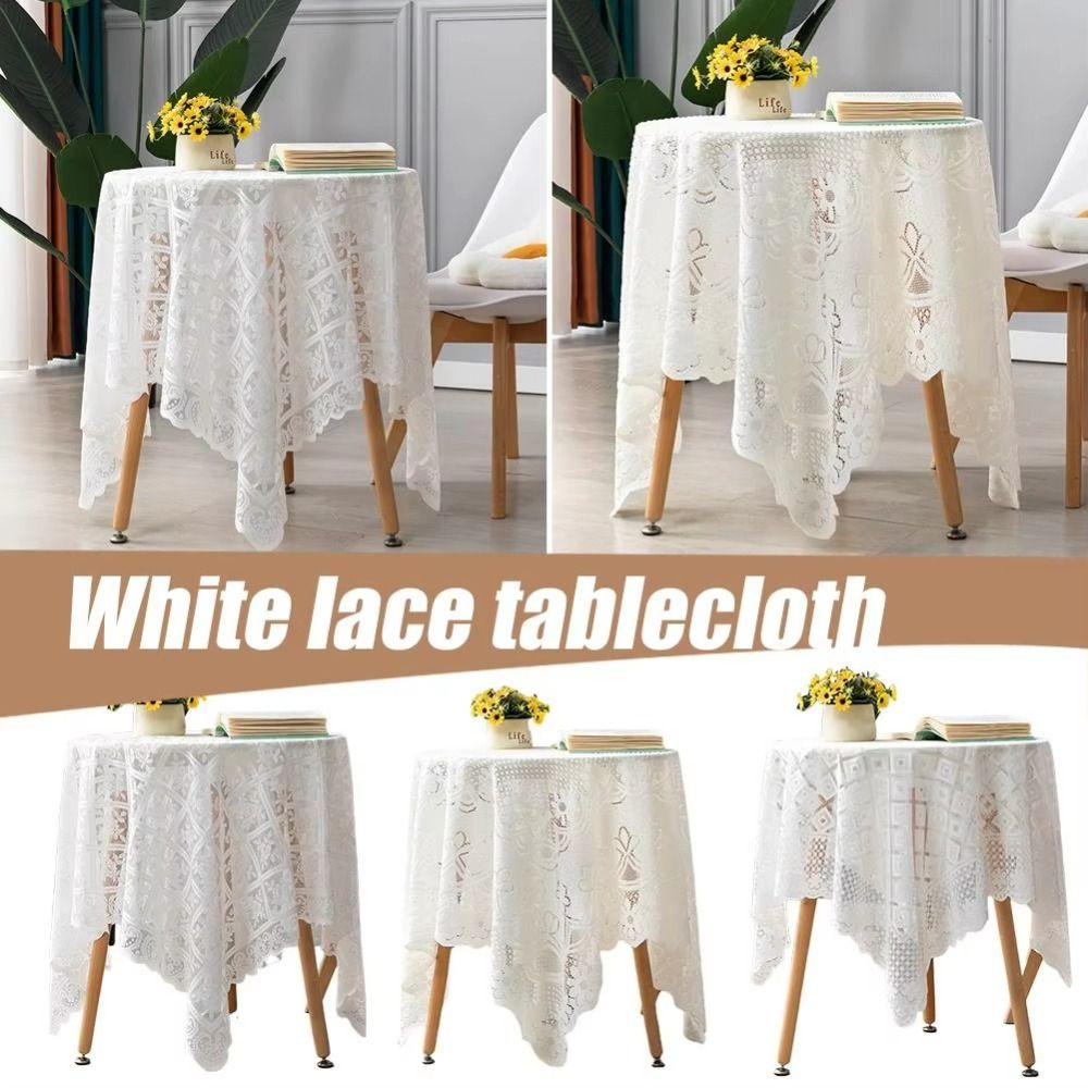 Non-slip Lace Tablecloth Sheer Table Mat Fashion Coffee Table Cover  Photography Backdrop Decor