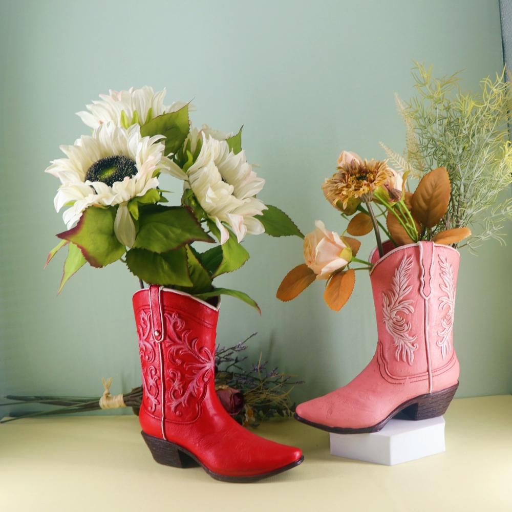 Creative Boot Shaped Vases Resin Flower Pot Home Living Room Desktop Decoration Flower Arrangement Hydroponic Plant Container