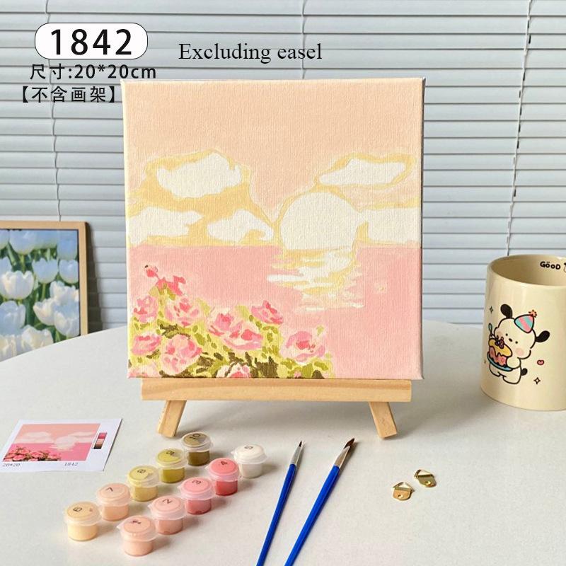 DIY Digital Landscape Oil Painting Coloring Hand Filled Painting Paint By Number Children's Coloring Decorative Landscape