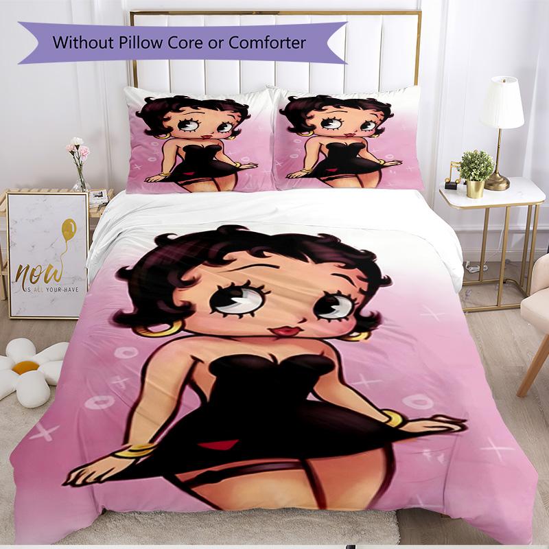 3pcs Duvet Cover Set (1*Duvet Cover + 2*Pillowcase, Without Core), Sexy Doll Print Soft All‑Season Bedding Set, Home Bedroom Decor Gift