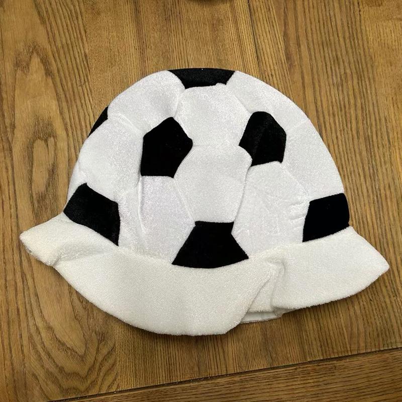 Carnival Party Boy Football Soccer Fans Cap Funny Hat White Black Football Headdress Adult Cosplay Dress Up Accessories