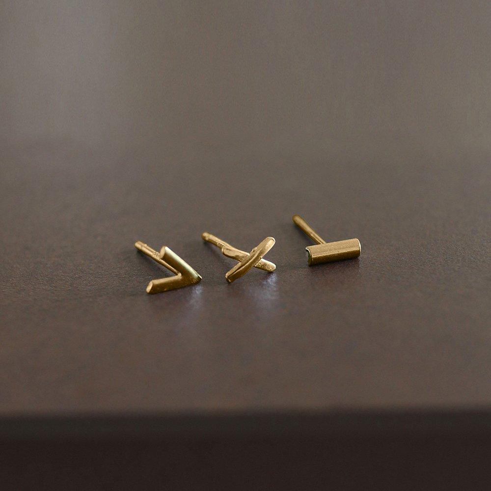 14K Gold-Filled Silver Alphabet Stick 3P Set