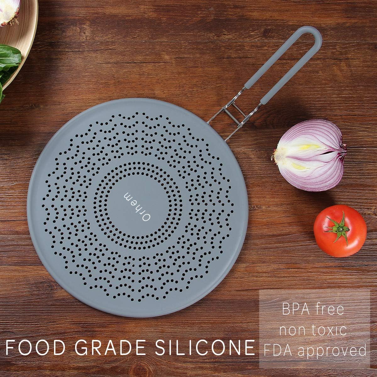 

11-дюймовый силиконовый экран от брызг, крышка для сковороды со складной ручкой, теплоизоляционная охлаждающая подставка, дуршлаг, подставка для сушки, защита от брызг масла для сковороды