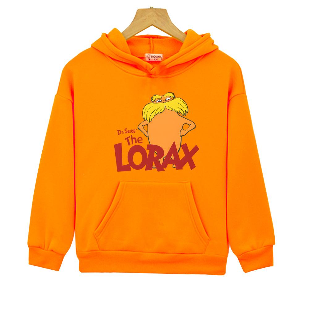 The Lorax kawaii Print Hoodies Cartoon Graphic Round Neck Sweatshirts Boys and Girls Clothing Autumn Fleece Soft Hoody Anime jacket