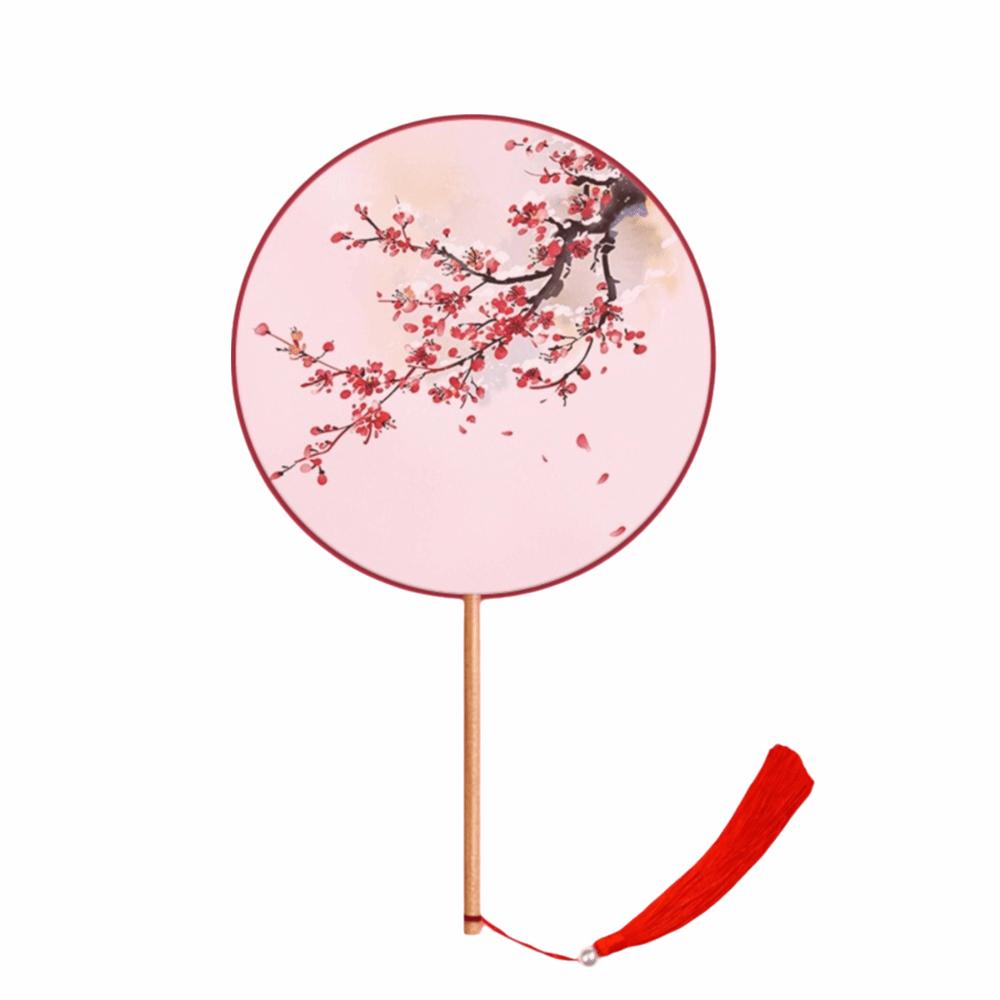 Silk Material Chinese Round Hand Fan Embroidery Design Cheongsam Tang Suit Fan  Wedding Ceremony