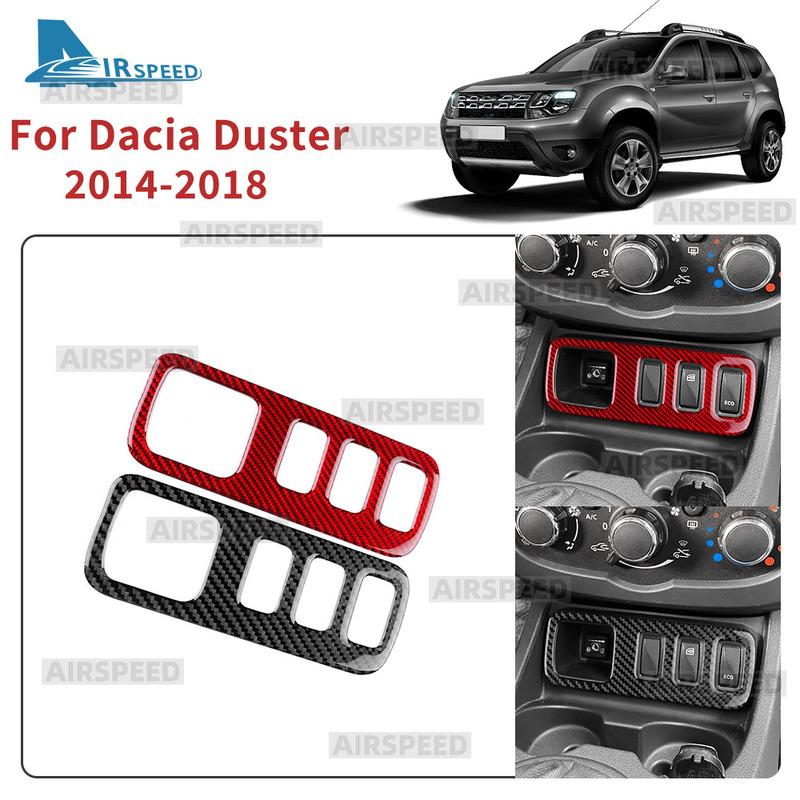 Real Soft Carbon Fiber Sticker LHD RHD For Dacia Duster 2014 2015 2016 2017 2018 Car Central Control Anti-slip Button Trim