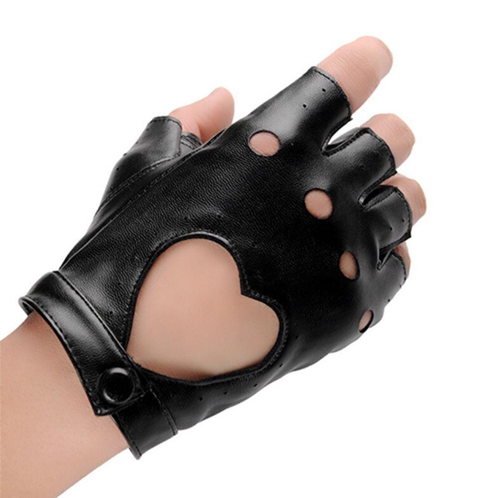 Fashion PU Leather Fingerless Dance Glove Gothic Lolita Jazz Style Cosplay Mittens Performance Mittens