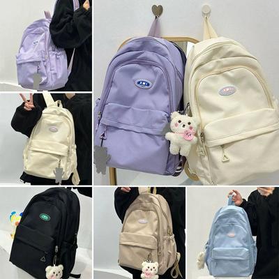 Large Capacity Backpack Shoulder Bag Bookbags Nylon Travel Knapsacks Student Daily Zipper Schoolbags