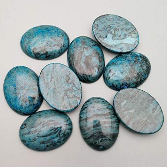 Fashion 30x40mm Natural Oval Stone Beads Charms Blue Onyx CAB CABOCHON no Hole for Jewelry Making 10pcs/lot - (Color: Mixed Color)