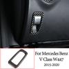 Carbon Fiber Car Door Steering Wheel Multimedia Gears Panel Sticker For Mercedes Benz V Class W447 V260 15-20 Interior