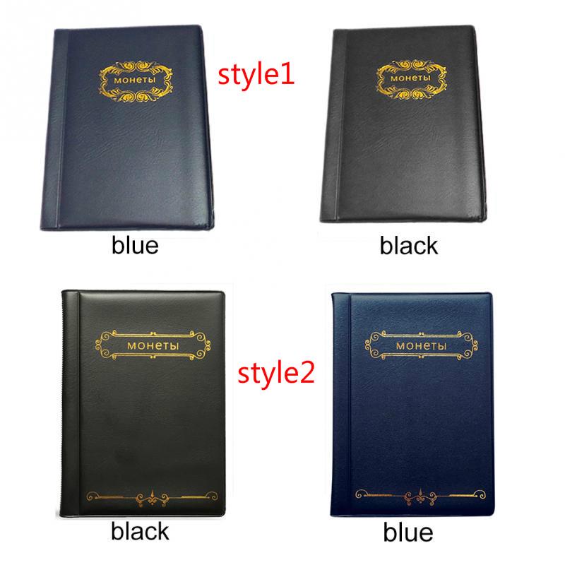 

120 Монети Колекція Альбом Гроші Монета Зберігання Жетони Медальйони Значки Книга Зберігання Власник Спеціальна колекція дизайну Пенні Caps style2 синій