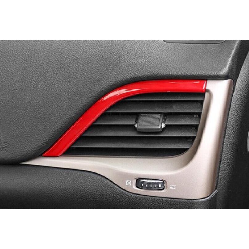 For Jeep Cherokee 2014-2018 Fiery Red Console AC L&R Air Outlet Vent Trim 2PCS