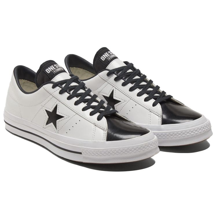 Converse One Star Synthetic Leather Classic Versatile Casual Non-Slip Durable Low-Top Skate Shoes Unisex Sneakers White Black 170570C