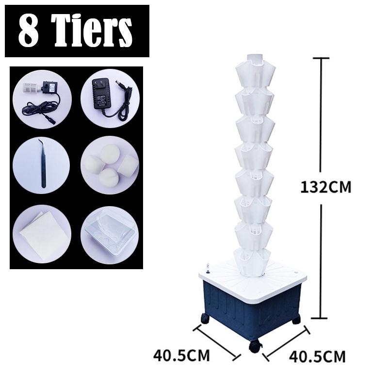 DIY Balcony Hydroponic Growing System Detachable Petal Shaped Deluge Planting Column Home Garden Vertical Rainfall Tower Planter
