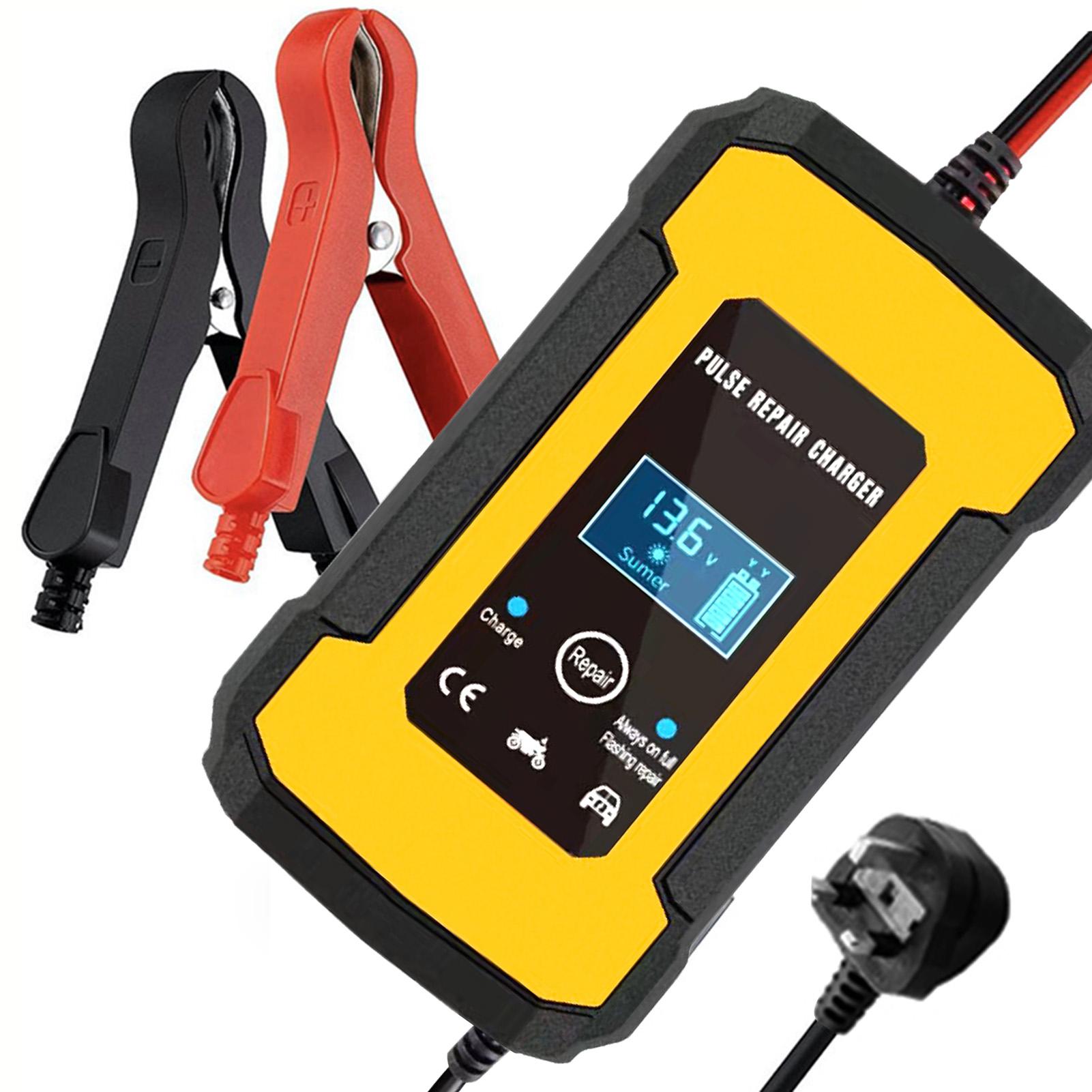 

Автомобильное зарядное устройство 12 В, умное полностью автоматическое зарядное устройство для аккумулятора, ремонт ЖК-дисплея, импульсный ремонт UK жёлтый