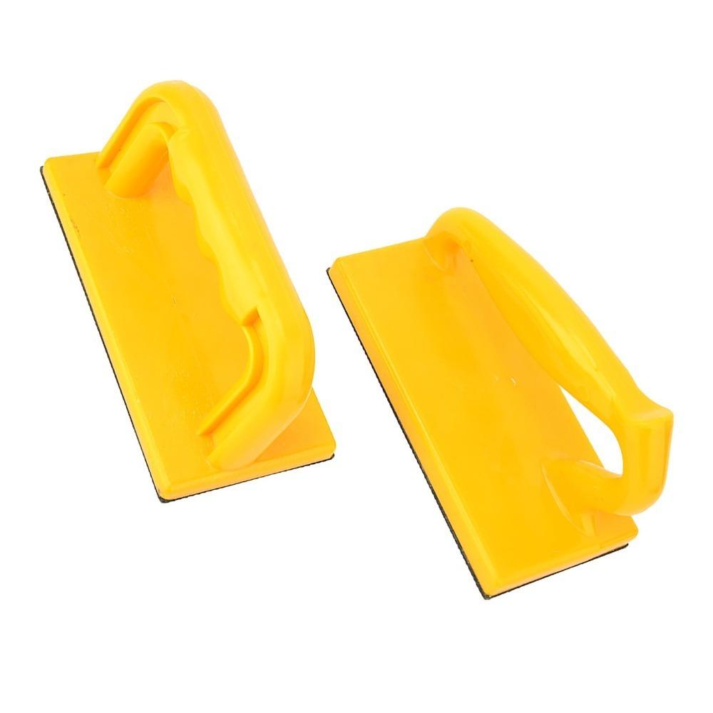 

2 Pack Non-Slip Pad Safety Push Block Ergonomic Handle Rubber Podular Pattern Table Saw Push Block Yellow Angled Handle