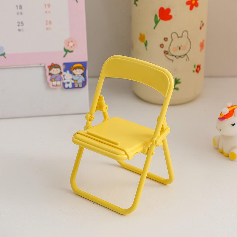 Macaron Color Portable Folding Phone Stand: Cute and Decorative Chair Design Transparent OPP bag