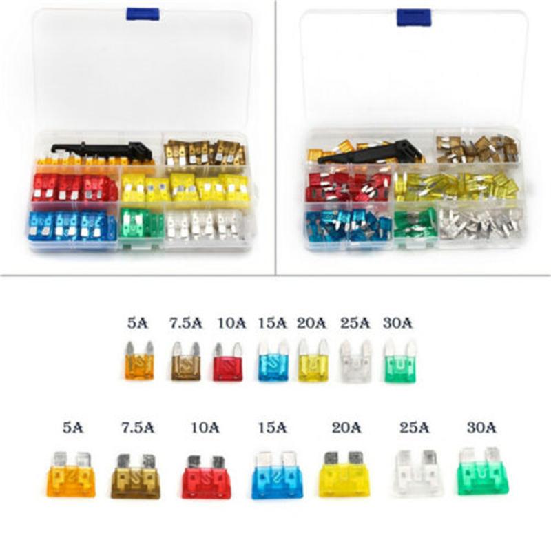 

242Pcs 5A-30A Universal Car Blade Fuse Assortment Assorted Kit Blade Set Mini & ATO