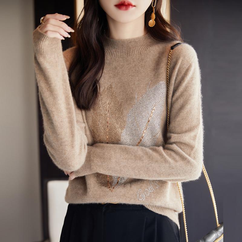 Women Sweater 100% Wool MODERN NEW SAGA Knit Pullover O-neck Thick Winter Jumpers Female Knit Tops