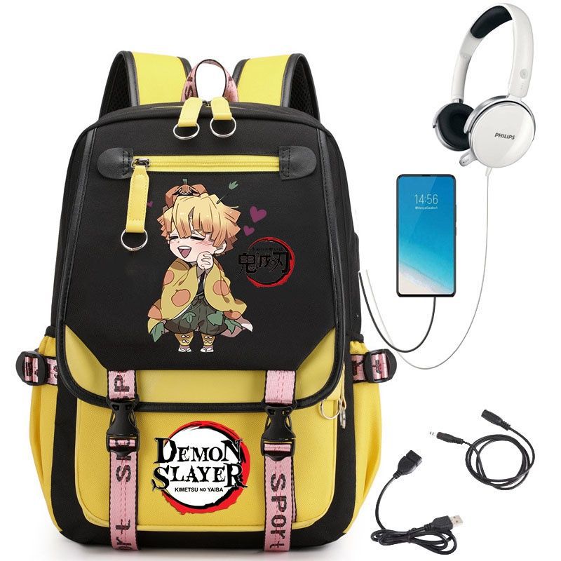 Demon Slayer Anime-Peripherie Rucksack stilvoller Anime-Themen-Schülerrucksack 0084