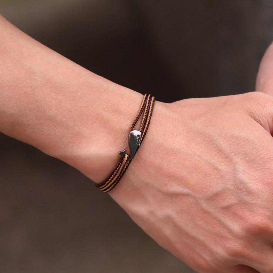

Stylish Whale Bracelet For Men Grade A 2mm Thin String Easy Hook Double Layer Nautical Wrap Braslet Sliding Adjustable Pulseria adjustable коричневый