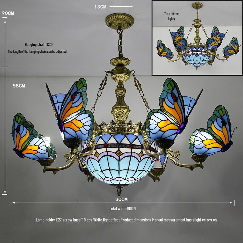 Tiffany Butterfly Pendant Light for Bedroom, Dining Room, Bar, Coffee Shop, Creative Club, KTV, and Counter Lighting
