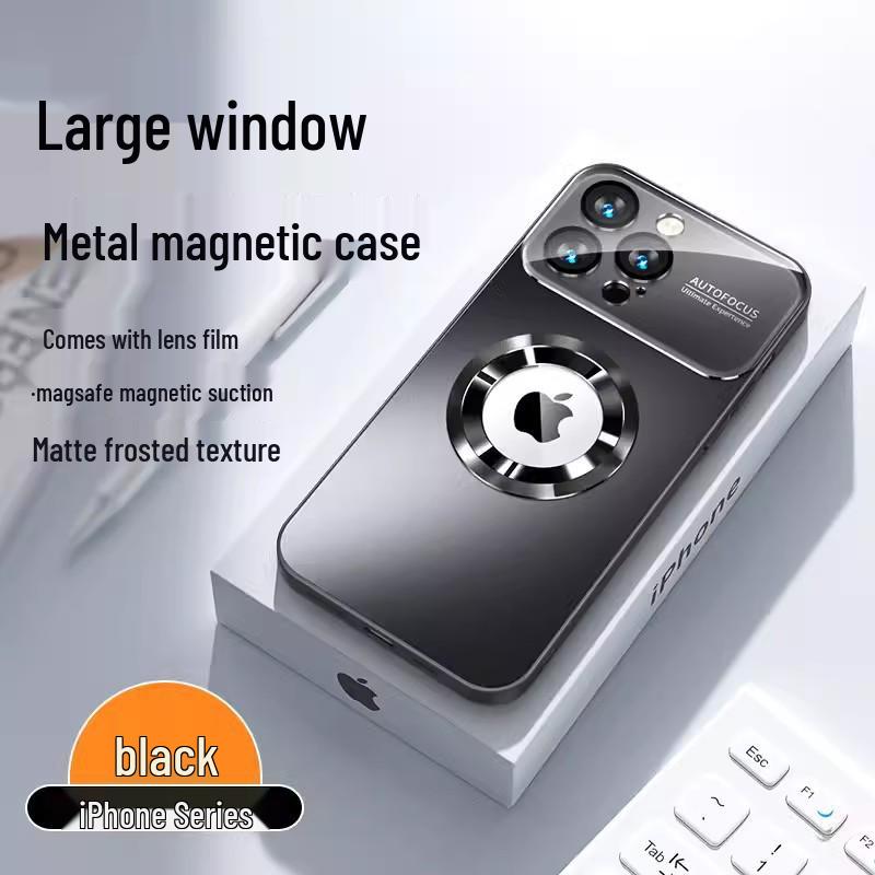 

Большой магнитный матовый чехол-окно для iPhone 16 Pro для Apple 11/17 Air 14 Pro Max