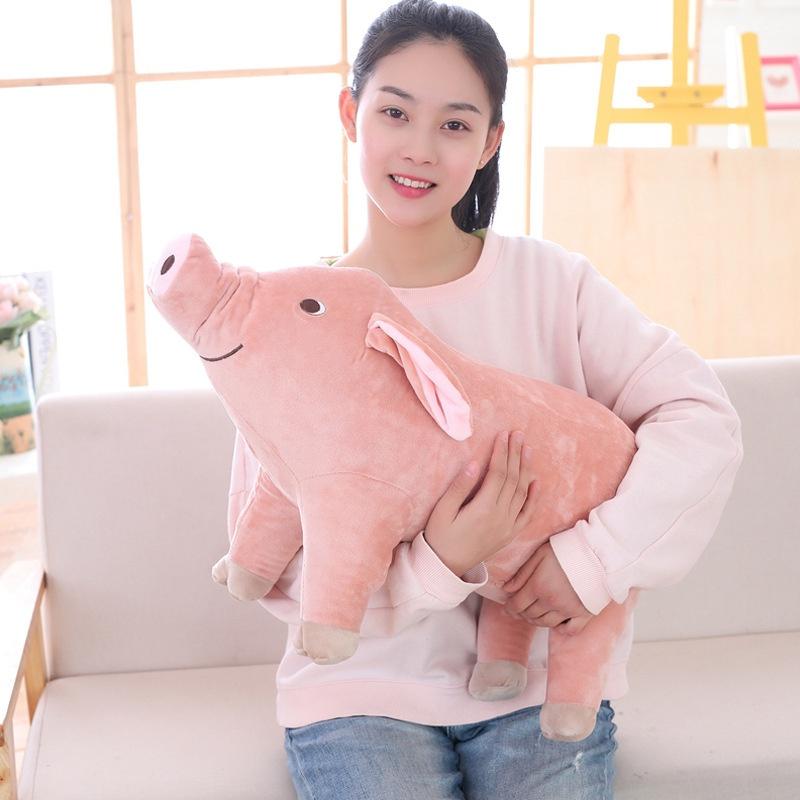 Lovely Beach Pig Shaped Plush Toy With Cotton Filling In Four Sizes For Gift And Collectibles