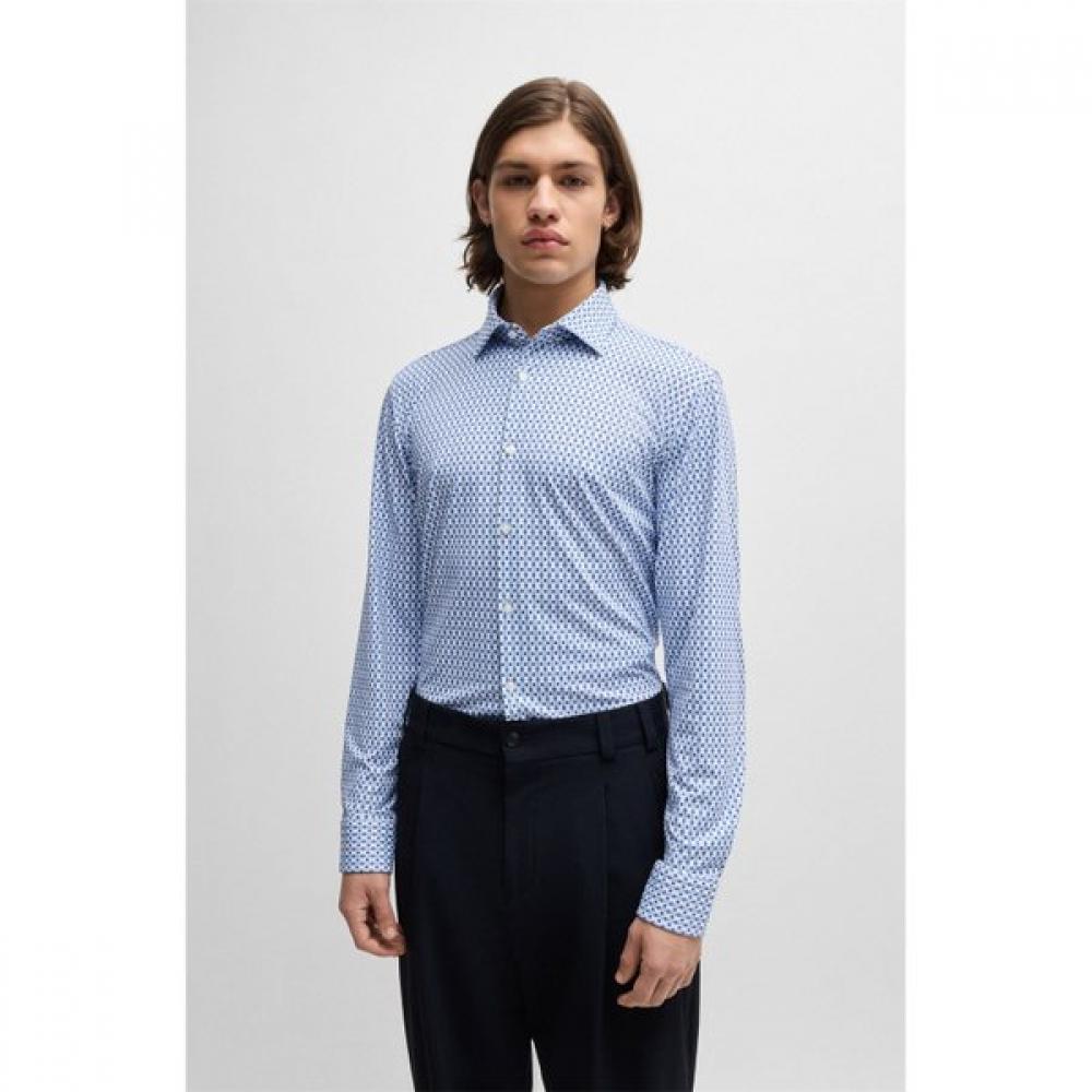 

Hugo Slim Fit Kent Collar Business Shirt Medium Blue 38