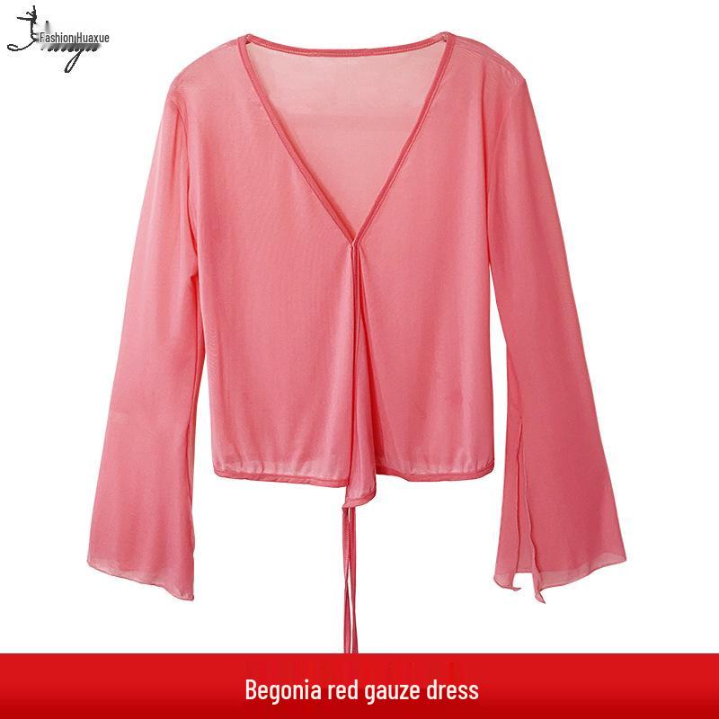 Chinese Classical Dance Costume: Women's Fairy Gauze Top and Mesh Skirt Set