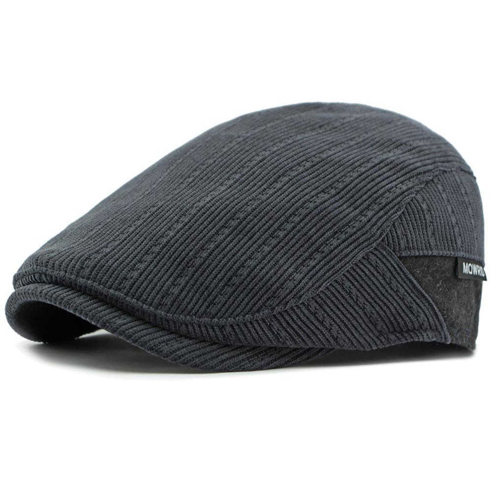 

HT4587 Berets Autumn Winter Hat Caps for Men Women Fleece Lined Corduroy Beret Hat Adjustable Ivy Flat Cap Male Female Beret Cap 55-59cm Adjustable темно-синього кольору