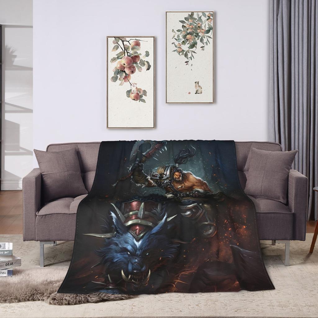 WOW World of Warcraft Arthas Demon Illidan Sylvanas Warm Blanket Travel Plush Throw Blanket Flannel Bedspread Sofa Bed Cover