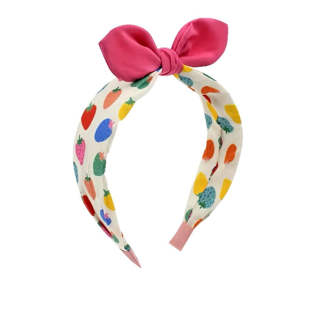 Bandeau à nœud à larges bords à pois pour filles pour cheveux mignons et rebelles