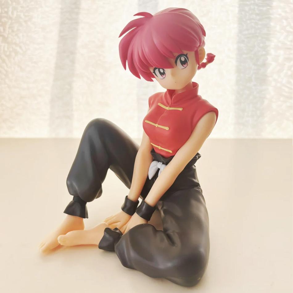 In Stock 10CM Ranma 1/2 Tendou Akane Ranma PVC Anime Figure Periphery Kawaii Sitting Toys Desktop Car Ornaments Model Gifts