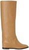 Wide Boots with a Loose Cowhide Long Wide Beautiful 3E [Alpha Cubic] Shaft, Leather, Boots, Shaft, In-heel, Legs, 9312402, Taupe, 22.5 Cm,