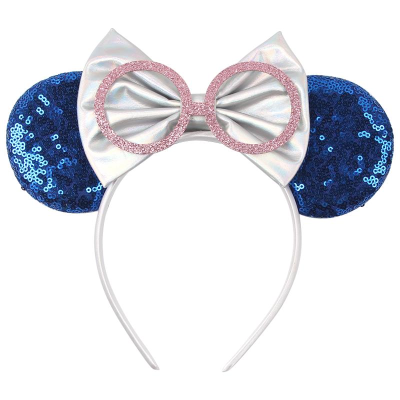Halloween Mouse Ears Headband Sequins Bow Hairband For Women Featival Party DIY Hair Accessories Boutique