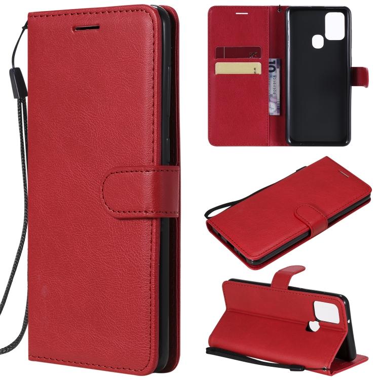 

For Samsung Galaxy A21s Solid Color Horizontal Flip Protective Leather Case with Holder & Card Slots & Wallet & Photo Frame & Lanyard(Red) For Samsung Galaxy A21s красный