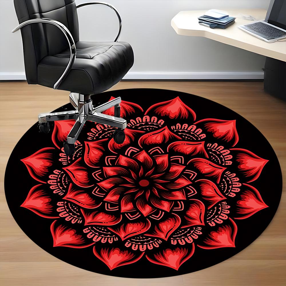 1pc Floral Mandala Office Round Area Rug, Indoor Mat Suitable ForOffice, Under Office Chairs Bedroom Living Room Home Decor, Room Deco q136