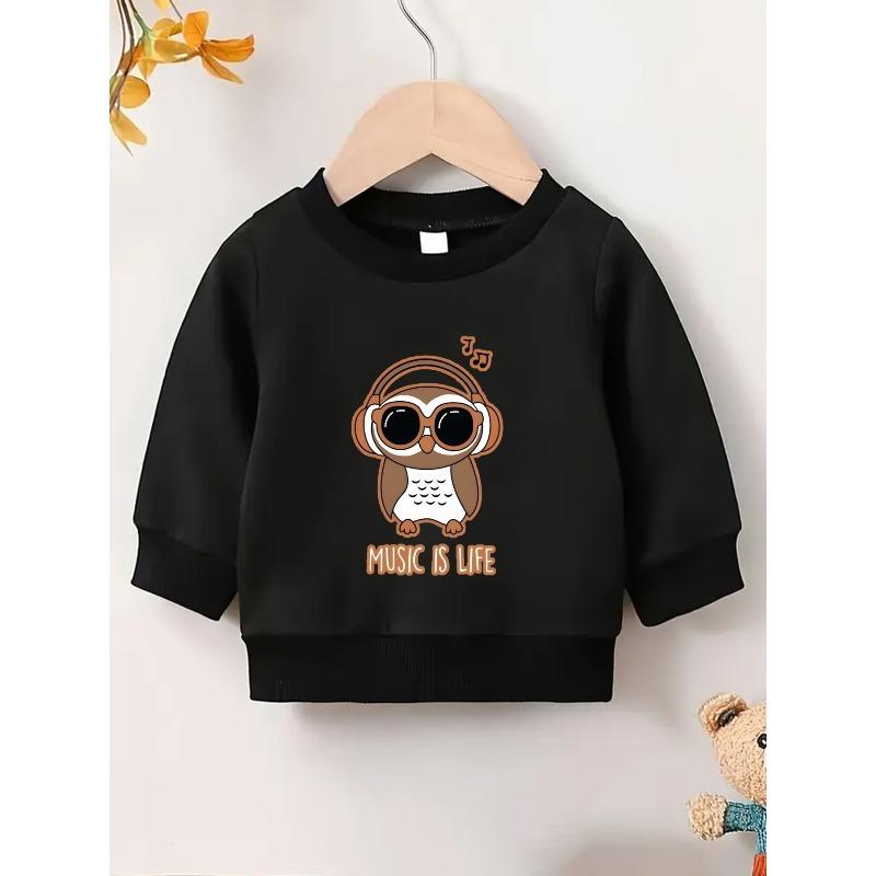 European sizes Cute Printed Pattern 0-3 Years Old Kids' Comfortable Children's Spring Lightweight Round Neck Sweatshirt, Suitable for Outdoor Wear