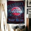 Name Custom Detroit Pistons Wall Tapestry Aesthetic Wall Hanging Printed Fabric Blanket Decorative Tapestries for Bedroom Living Room Home Decor