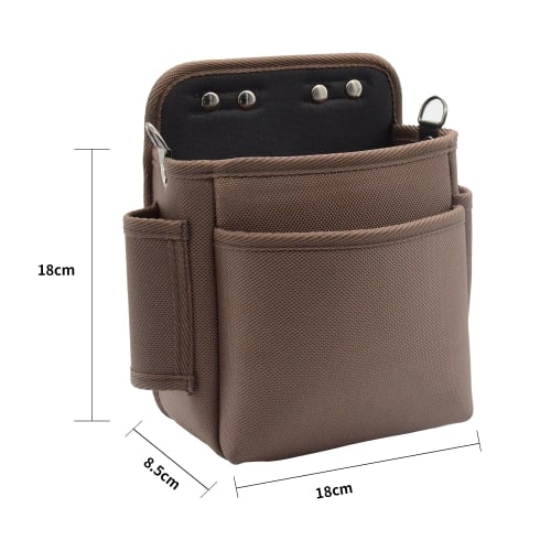 Yumeen Waist Bag, Electrician/Gardening Tool Bag with Nail Pouch, Temporary Frame, and Lid, Lightweight DIY Two-Tier Tool Bag with Small Organizer and