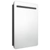 LED Bathroom Mirror Cabinet Glossy Black 60 X 11 X 80 Cm