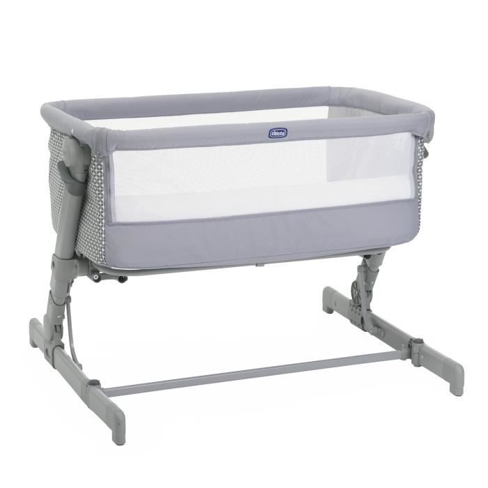 Chicco Next2Me Go Co-sleeping Crib - Compact - Foldable - Adjustable Height - 6 Height Levels - Light Grey