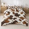 2PCS Duvet Cover Set, Cow Print Bedding Set for Boys Girls, Microfibre Reversible Quilt Cover with Pillowcases for All Seasons