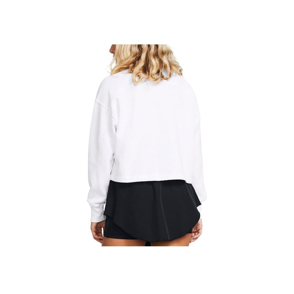 Under Armour Ottoman Solid 1/4 Zip Fleece Training Hoodie Women Hoodies White 1379772-100