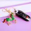 Rhinestone Pony Car Keychain Metal Bag Pendant Keychain Ring Year Of The Horse Zodiac Charm
