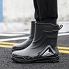 Autumn And Winter Non-slip Rain Boots For Men Warm Rain Boots, Velvet Waterproof Shoes, Kitchen Plastic Work Shoes Fishing Shoes
