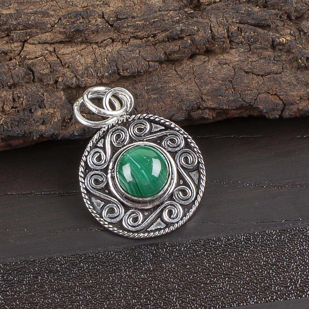 Beautiful Malachite Gemstone Pendant Jewelry, 925 Solid Sterling Silver Pendant Jewelry, Handmade Artisan Jewelry For Wedding Gift