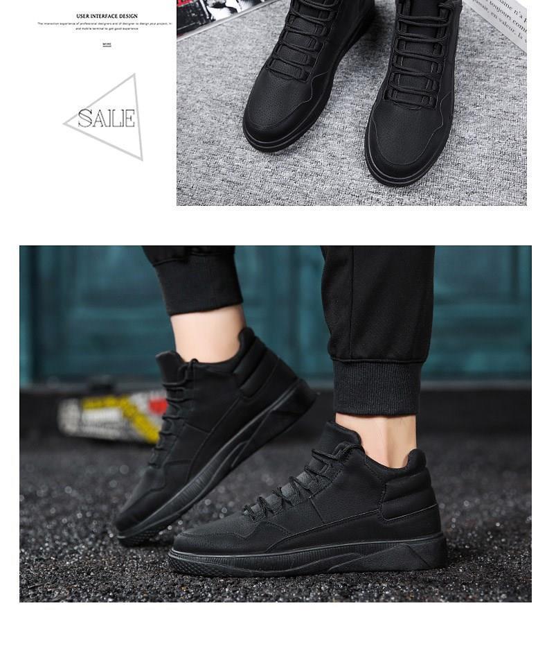 Zapatillas Deportivas de Caña Alta Rojas para Hombre - Estilo Coreano, Otoño/Invierno, con Terciopelo, Calzado Casual de Moda.