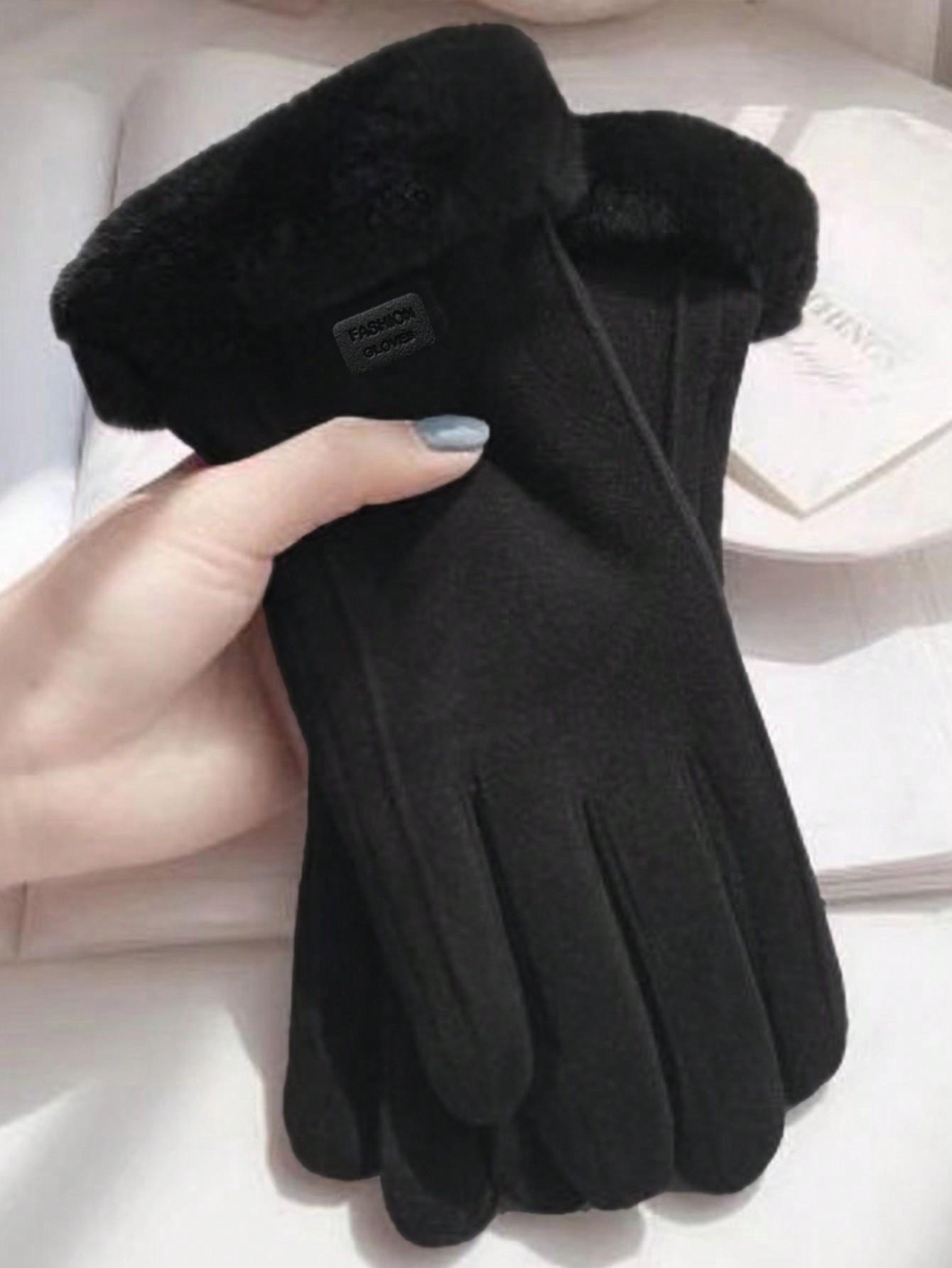 

1pair Women s Autumn And Winter Warm Gloves Touchable Gloves Padded And Thickened Wind Chill Prevention Students Cute Riding Electric Car Gloves Warm